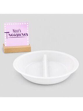 1960s GLASBAKE J2352 White Milk Glass Oval Divided Serving 12" Baking Dish Bowl